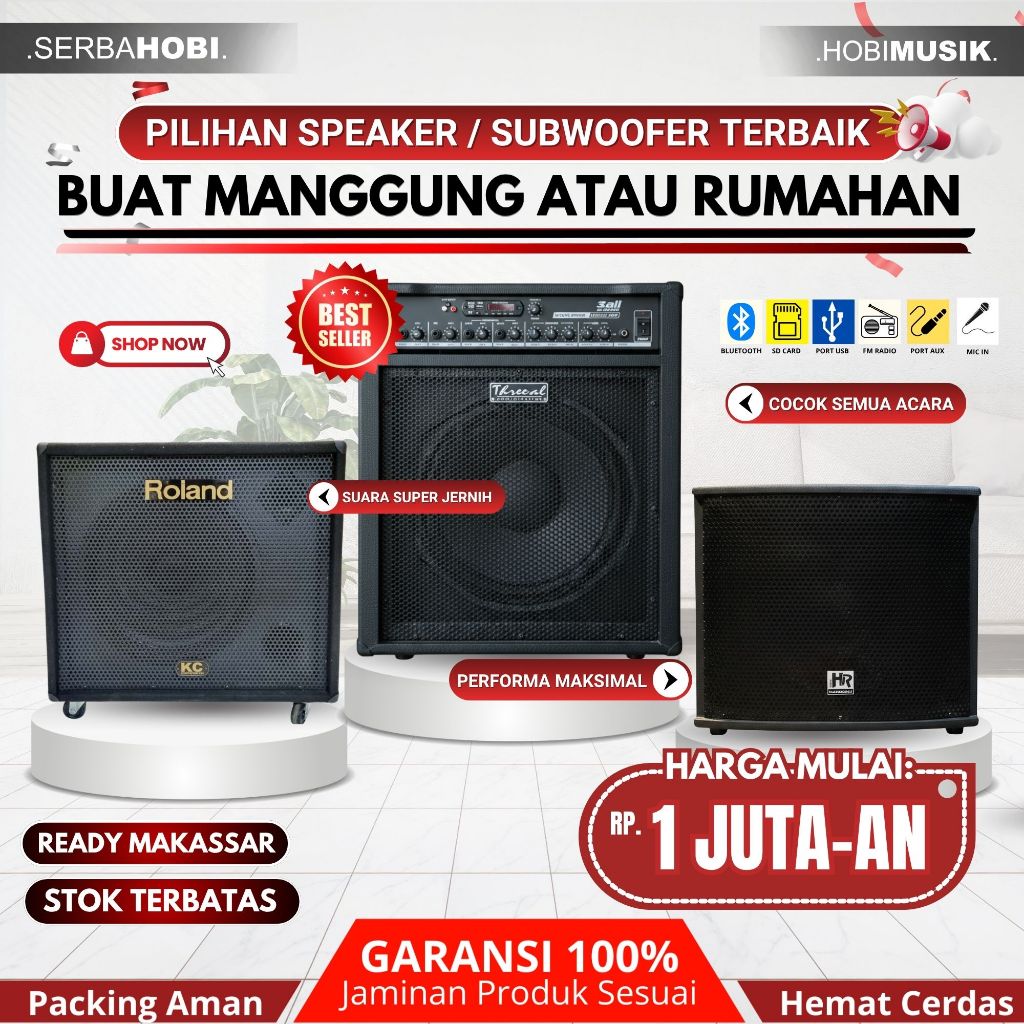 SUBWOOFER AKTIF / AMPLI TRHEE AL / SPEAKER AKTIF ROiAND / SPEAKER MURAH