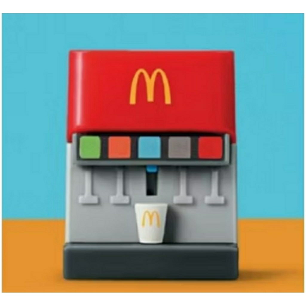 DIORAMA MINIATUR DISPENSER MINUMAN SODA MCDONALDS MCDONALD HAPPYMEAL HAPPY MEAL AIR BIRU BLUE DIO RA