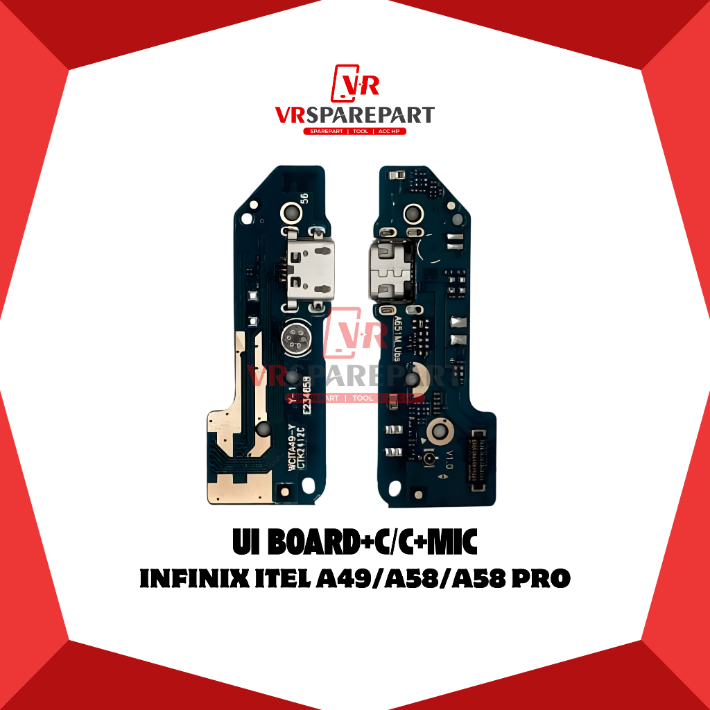 FLEXIBLE PAPAN CAS INFINIX ITEL A49/A58/A58 PRO PAPAN KONEKTOR CAS / CHARGER + C/C + MIC