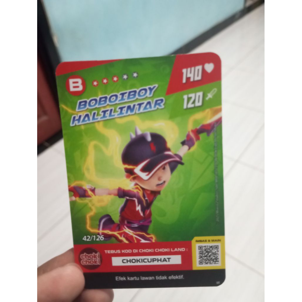 Kartu Choki-Choki Boboiboy - Boboiboy Halilintar 42/126