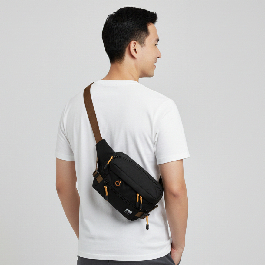 Tas selempang pria kotak combinasi/tas selempang pria distro/tas bahu pria/waistbag pria