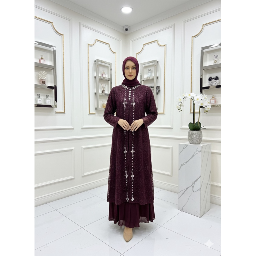 GAMIS NAGITA DRESS BROKAT SERAGAM PESTA