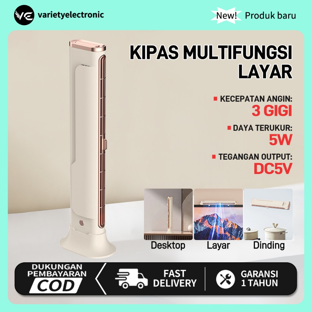 Kipas Angin Berdiri - Hitam Standing Fan Penyejuk Ruangan Kipas / Tanpa Bilah Modern Air Cooler Fan 