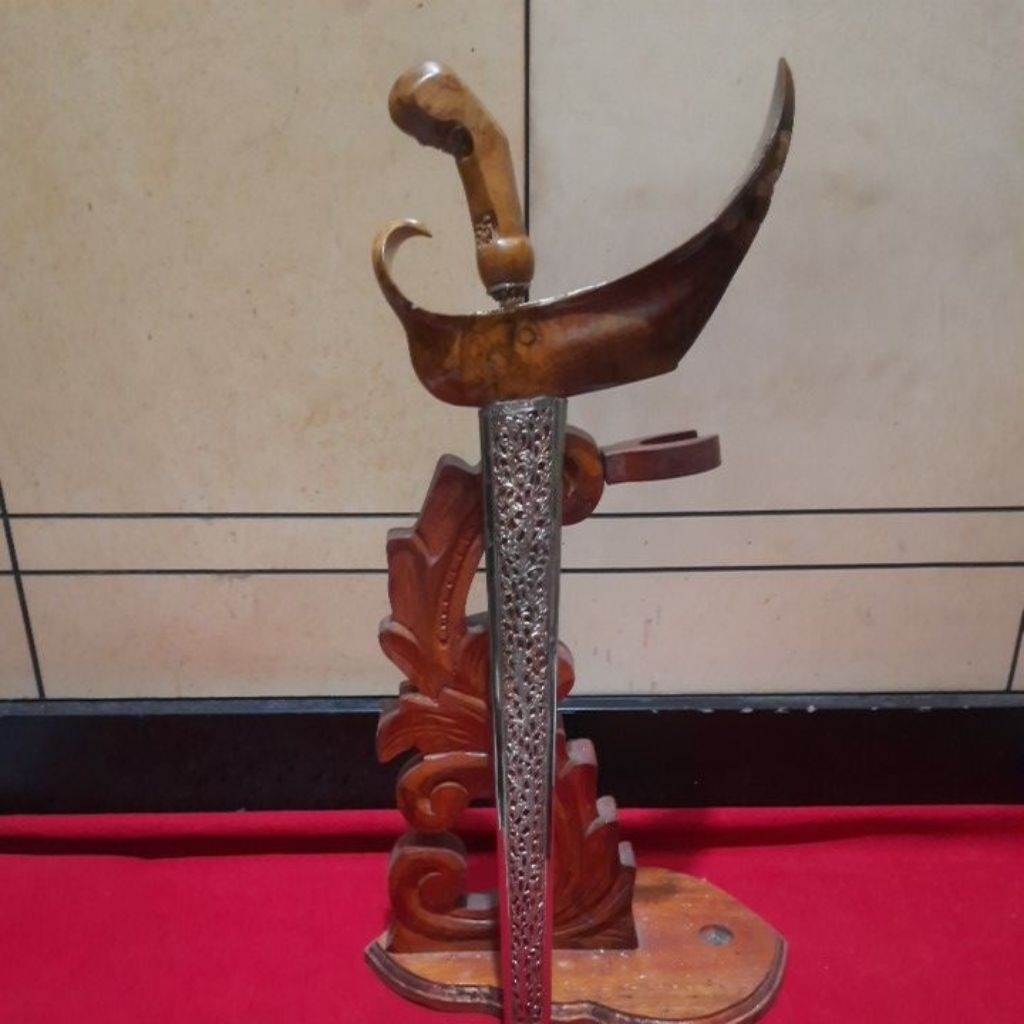 Keris Nogo Sosro Luk 13 Kinatah Kuningan,Garapan Halus,Pamor Banyu Mili