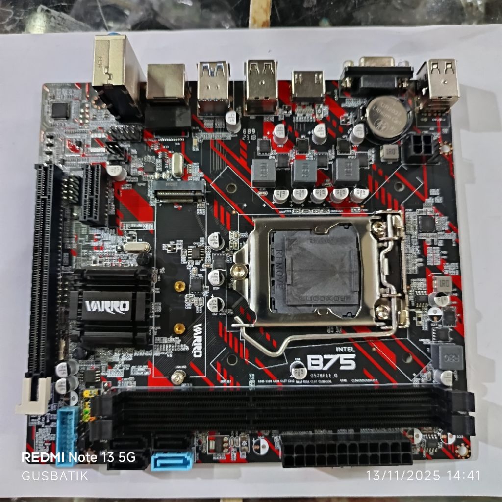 mainboard motherboard h61 mini itx varro h61+/b75 slot m.2 nvme usb 3.0 mulus like new lengkap dus s