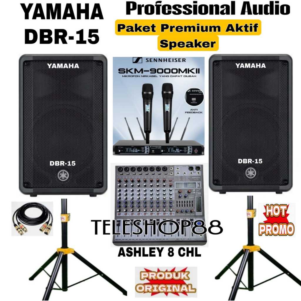 Paket sound system profesional audio YAMAHA DBR15 DBR 15 original full set