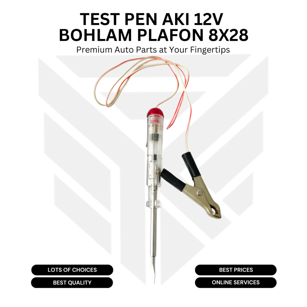 TEST PEN AKI 12V DC Mobil Motor Alat Cek Setrum/Grounding | Tespen Dengan Bohlam Plafon 8x28 | Testp