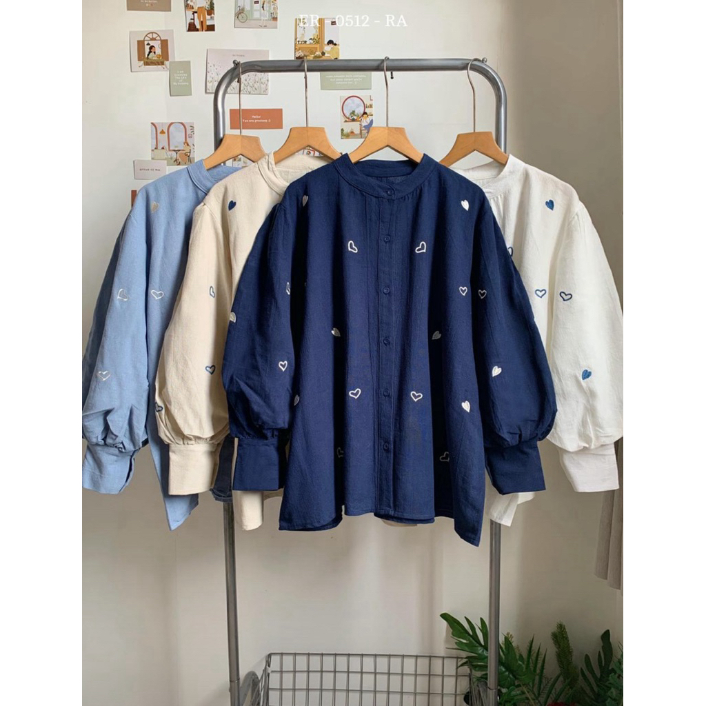 SABRINA-BLOUSE LOVE LINEN - BLOUSE PITA LINEN - BLOUSE LINEN BORDIR