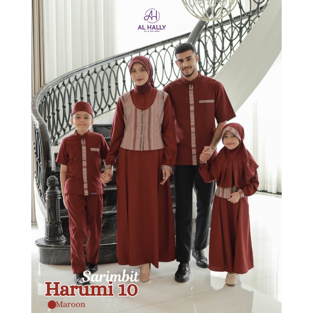 Sarimbit Terbaru ALHALLY HARUMI 10 MAROON | Gamis Koko Sarimbit 2026 | COD