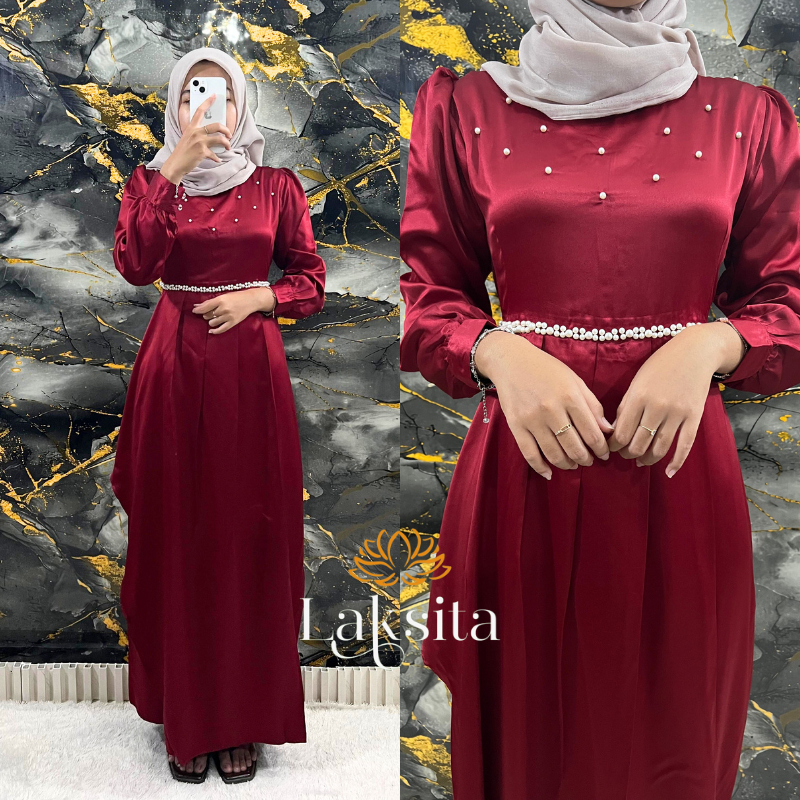 LAKSITA BUSANA - NEW ADORA DRESS SATIN MAXMARA BRIDESMAID | GAMIS POLOS PREMIUM TERBARU JUMBO READY 