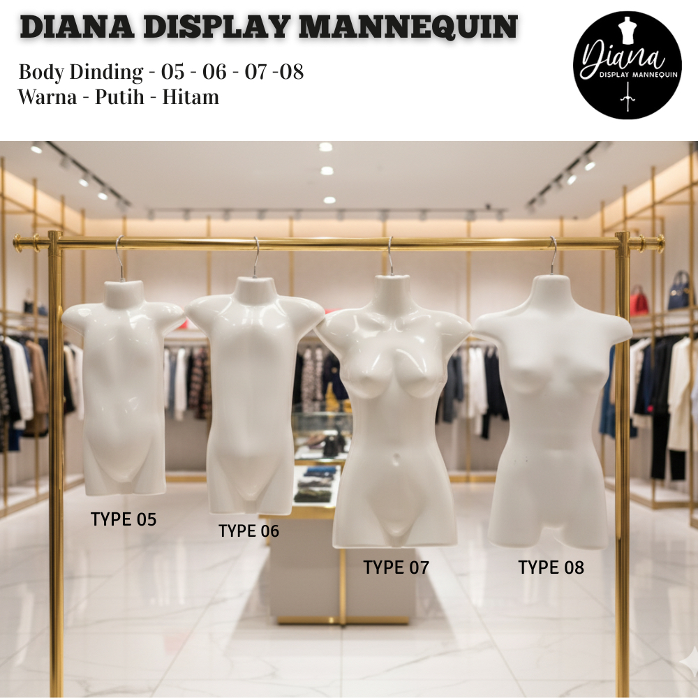 MANEKIN HANGER BODY DINDING - PATUNG BAJU MANEKIN ANAK - WANITA DEWASA GANTUNG DINDING TIPE 05 06 07