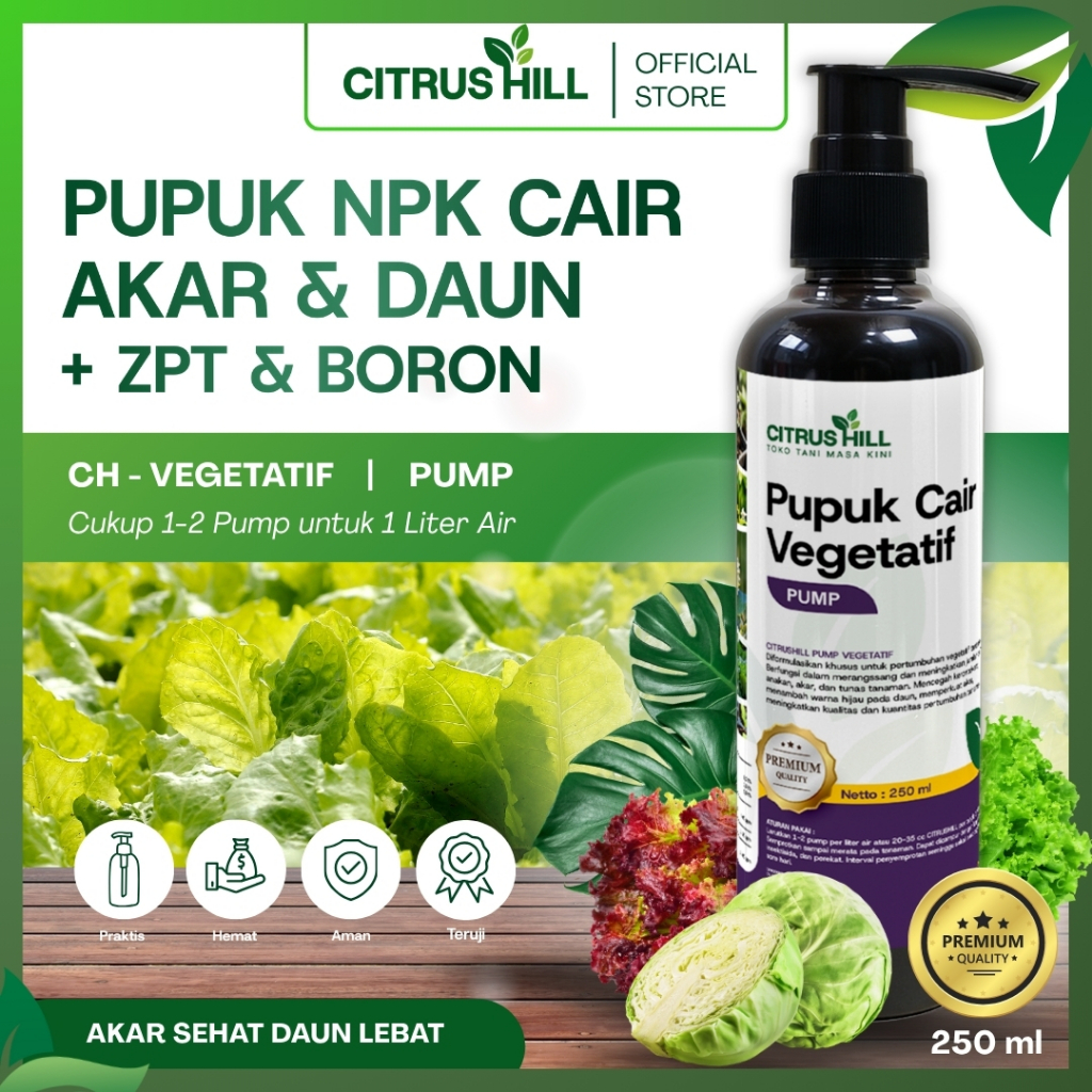 CitrusHill PUPUK NPK CAIR LANGSUNG PAKAI TANAMAN SAYUR DAN AWAL PERTUMBUHAN + ZPT - CITRUSHILL VEGET