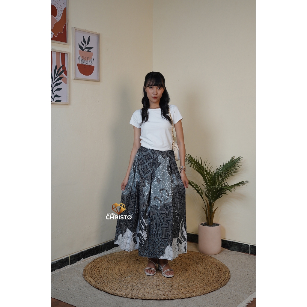 Rok Batik Panjang Wanita Batik Christo 0192 Model Kulot Lebar Bawahan Etnik Premium