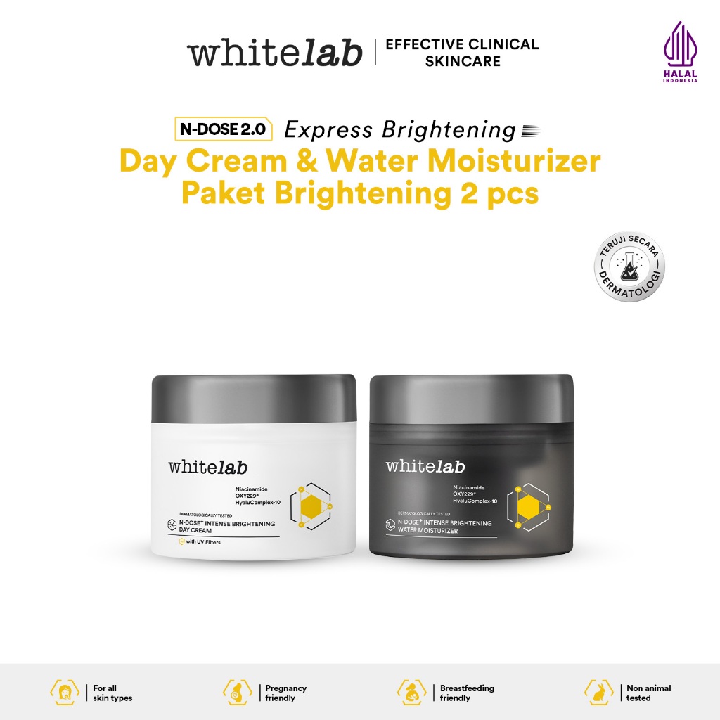 Bundling Whitelab Day Cream & Whitelab Water Moisturizer (New Packaging)