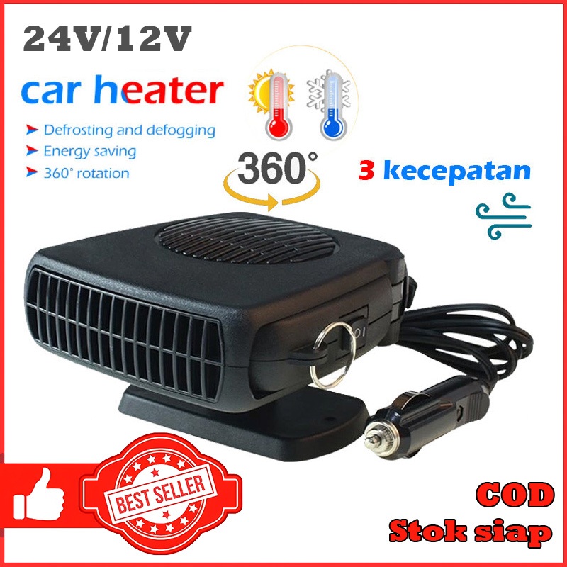 2 In 1 Kipas Penghangat Penghilang Embun Kaca Depan Mobil 12V/120W Pemanas Mobil Otomatis Universal