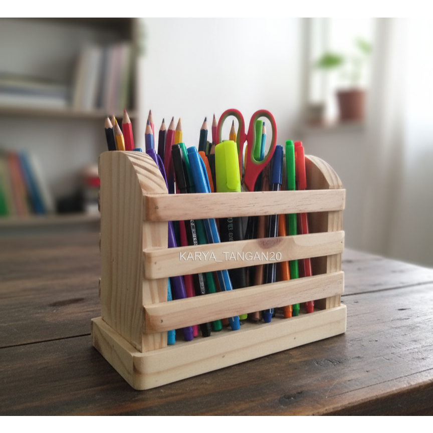 TEMPAT PENSIL PULPEN KAYU | WADAH ATK KANTOR | RAK SERBAGUNA