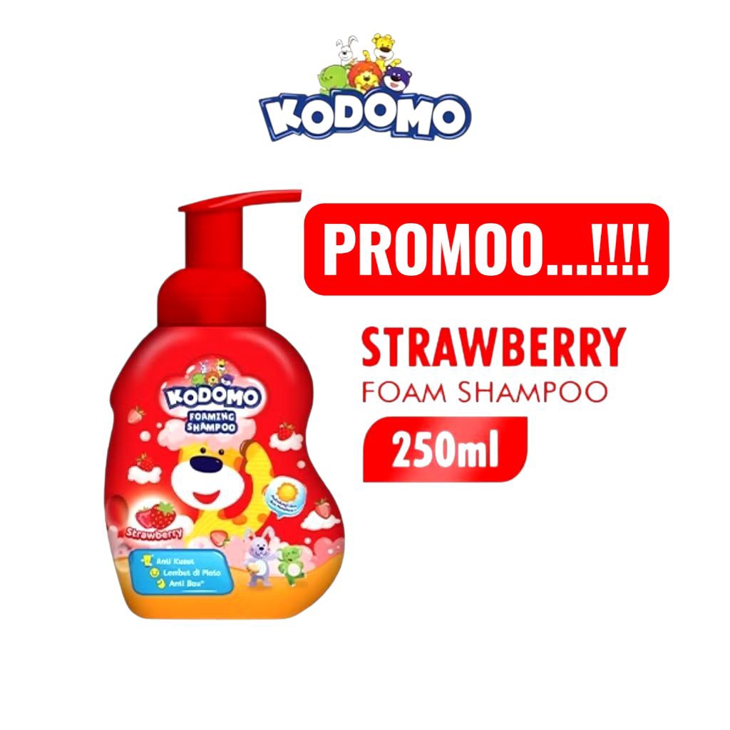 KODOMO FOAMING SHAMPOO 250 ML STRAWBERRY kodomo shampoo pompa Besar