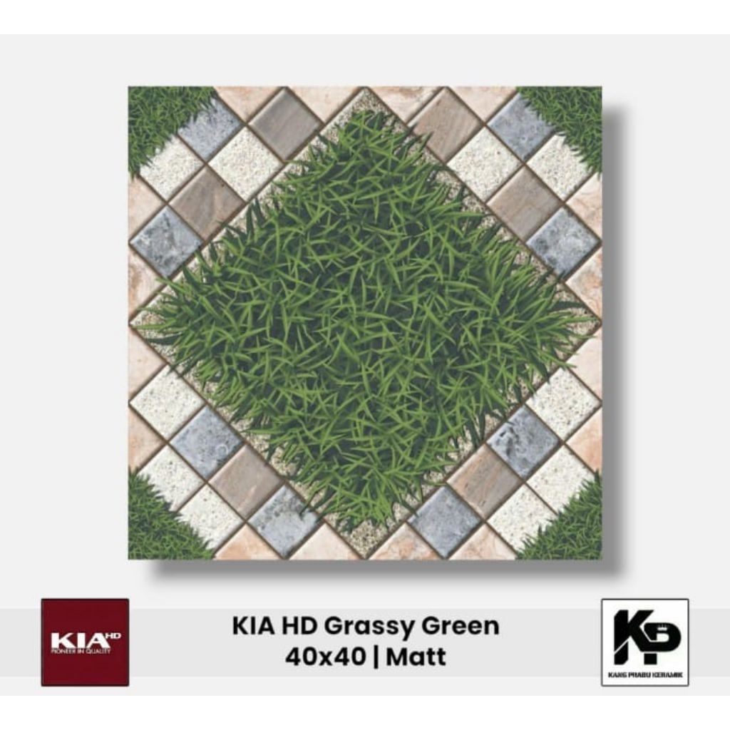 keramik 40x40 kasar/keramik teras/keramik garasi/keramik kia grassy green/keramik dop/keramik rumput