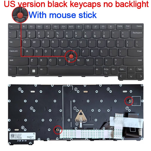 Keyboard Lenovo Thinkpad X13 Gen2 L13 Yoga Gen3 Gen 4 20WK 20WL 20W8 20W9 21BN 21BQ 21CM 21CN no Bac