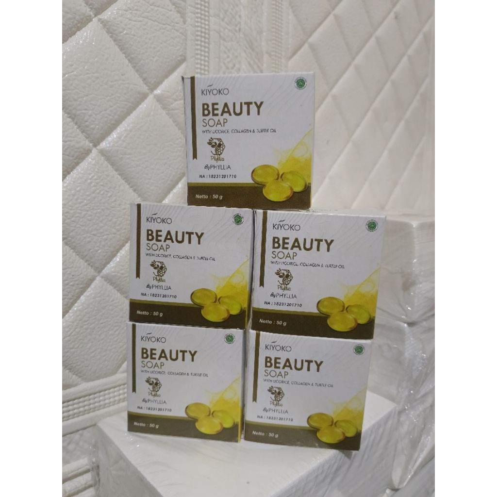 5pcs Sabunn KIYOKO Beauty Soap by A 50gr, nikmati pengalaman perawatan kulit yang menyegarkan dan al