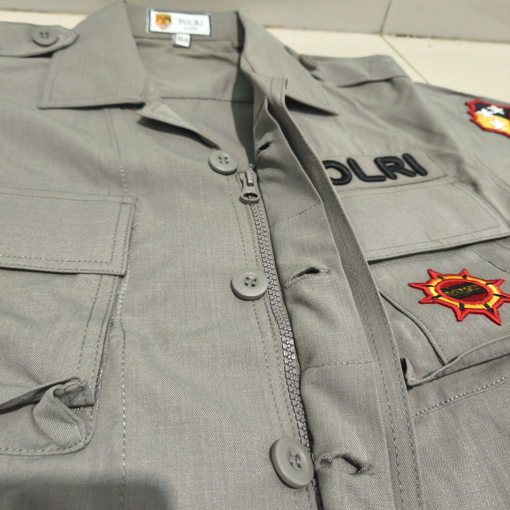 KEMEJA PDL TACTICAL COKLAT BRIMOB KAIN HALUS