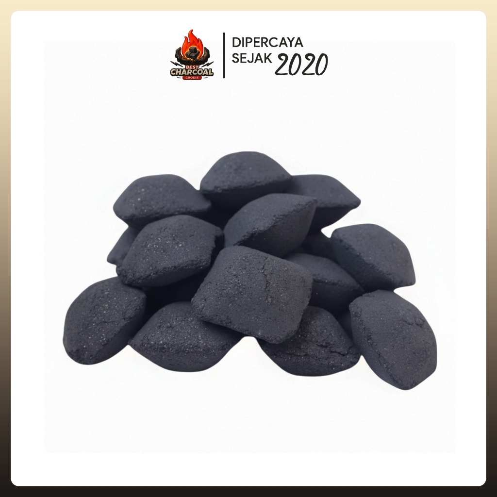 Arang Briket Pillow Batubara 1Kg BBQ Premium Food Grade Areng Barbeque