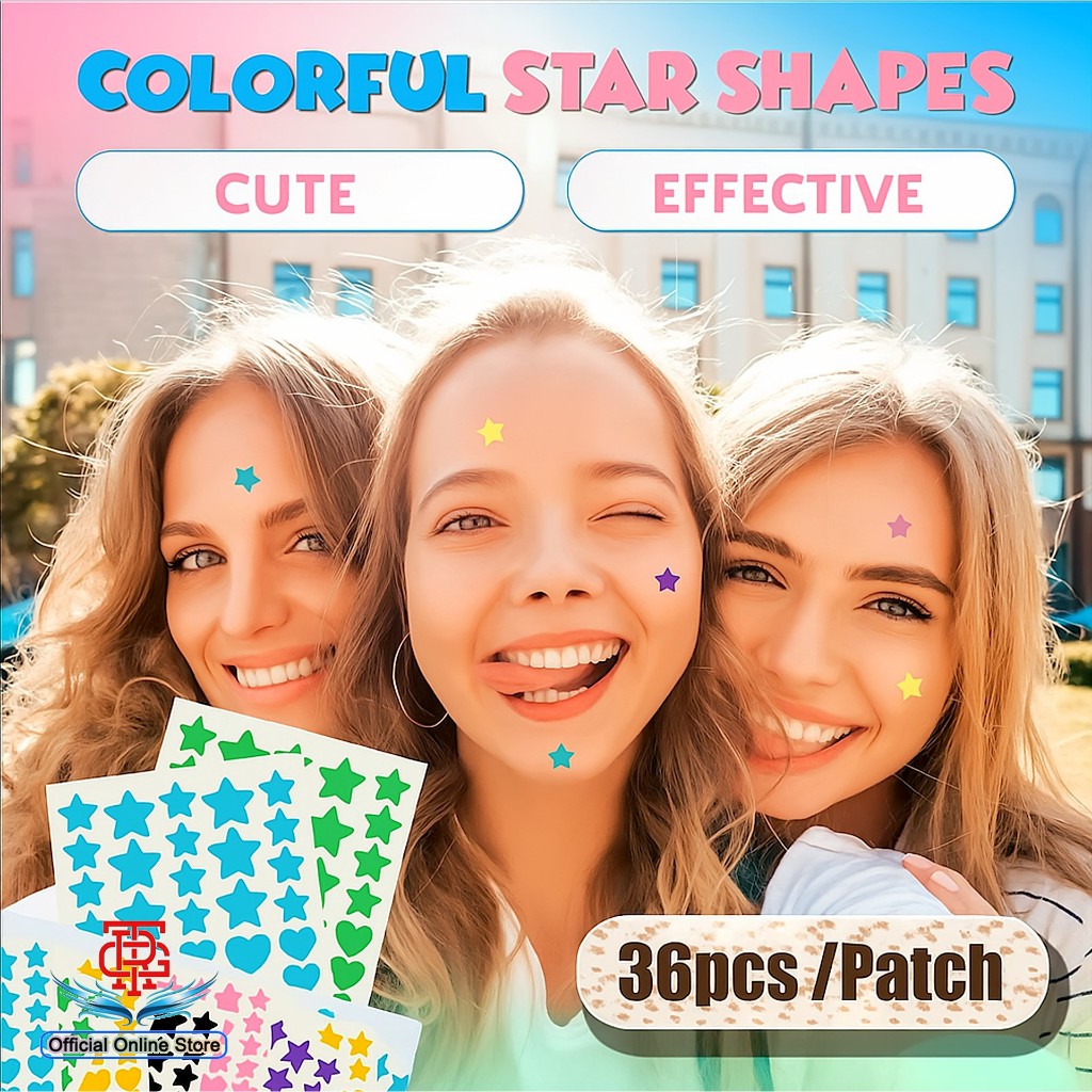 36 PCS Acne Patch Stiker Penghilang Jerawat Bintang Love Pimple Patch Sticker Acnes Tape Removal Spo