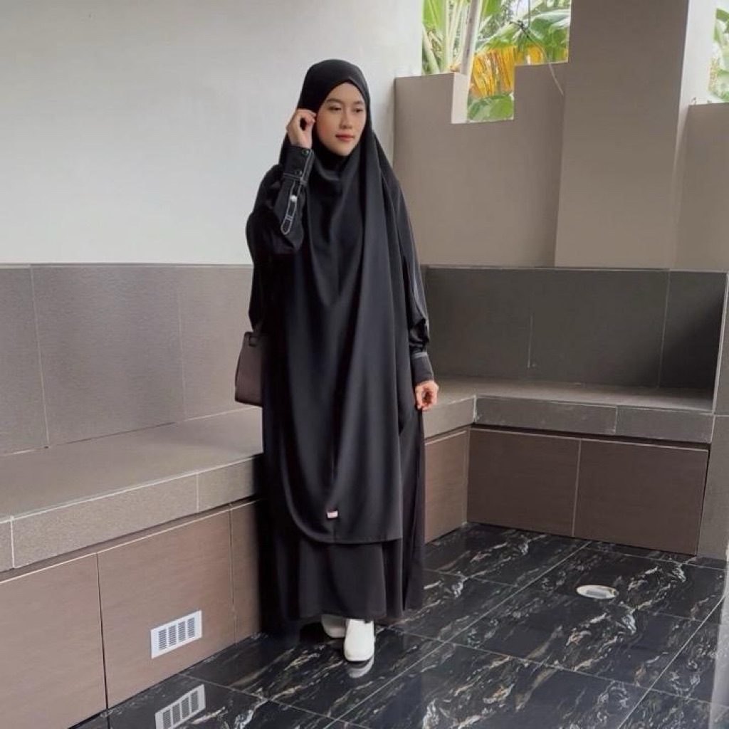 Muti DAISY SET GAMIS+FK || GAMIS LIST smoke ABAYA umroh haji Dress Dewasa Muslim Syari