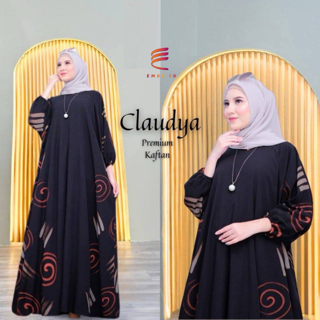 Abaya Kaftan Jumbo Ld 170 Gamis Rayon Motif Claudya Gamis Lebaran