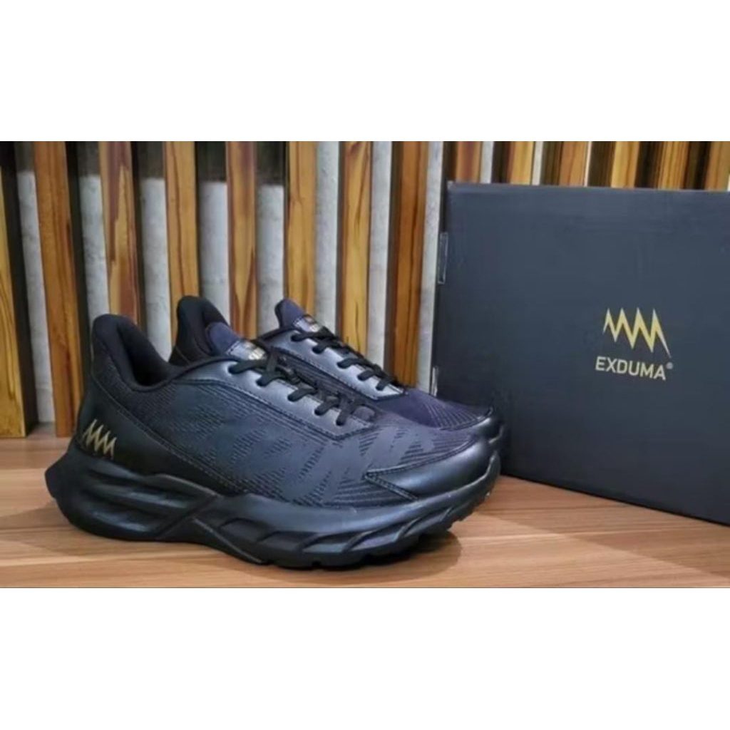 Sepatu Ket / Sepatu Running EXDUMA SPARCO RANCING BLACK TALI BIASA SNEAKERS