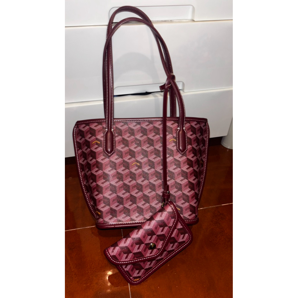 PRELOVED Christy Ng ruso mini tote bag- burgundy