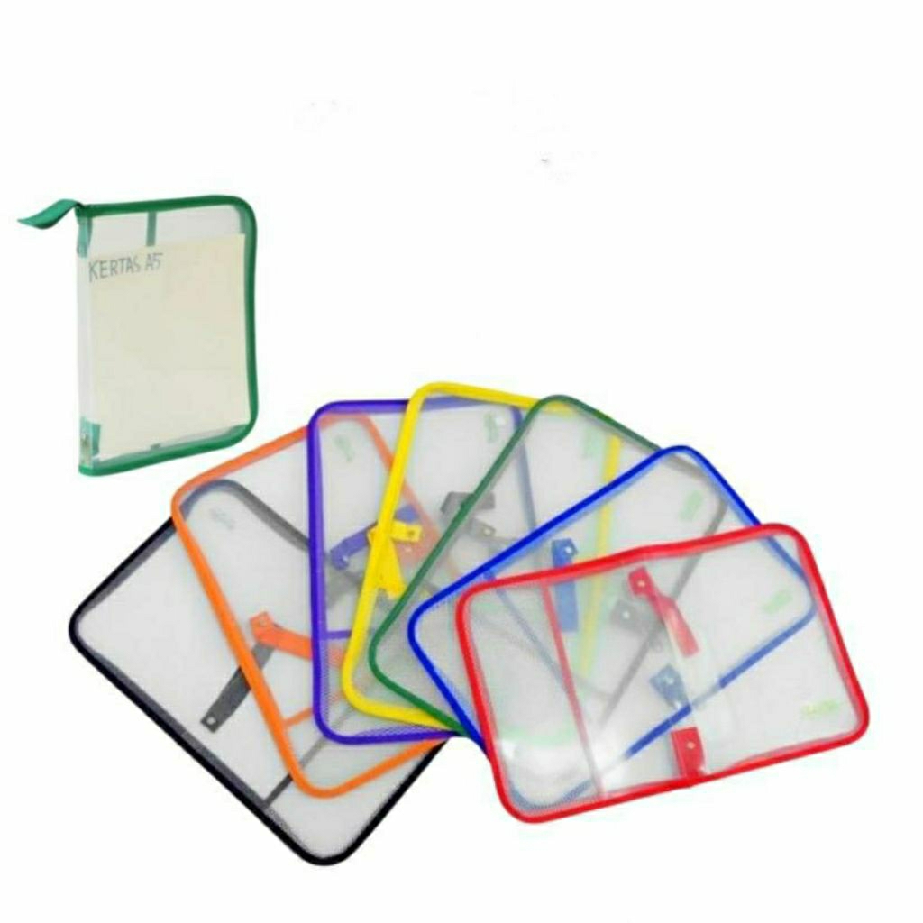 Map Plastik Resleting Jaring Zipper Bag File/Tas Dokumen