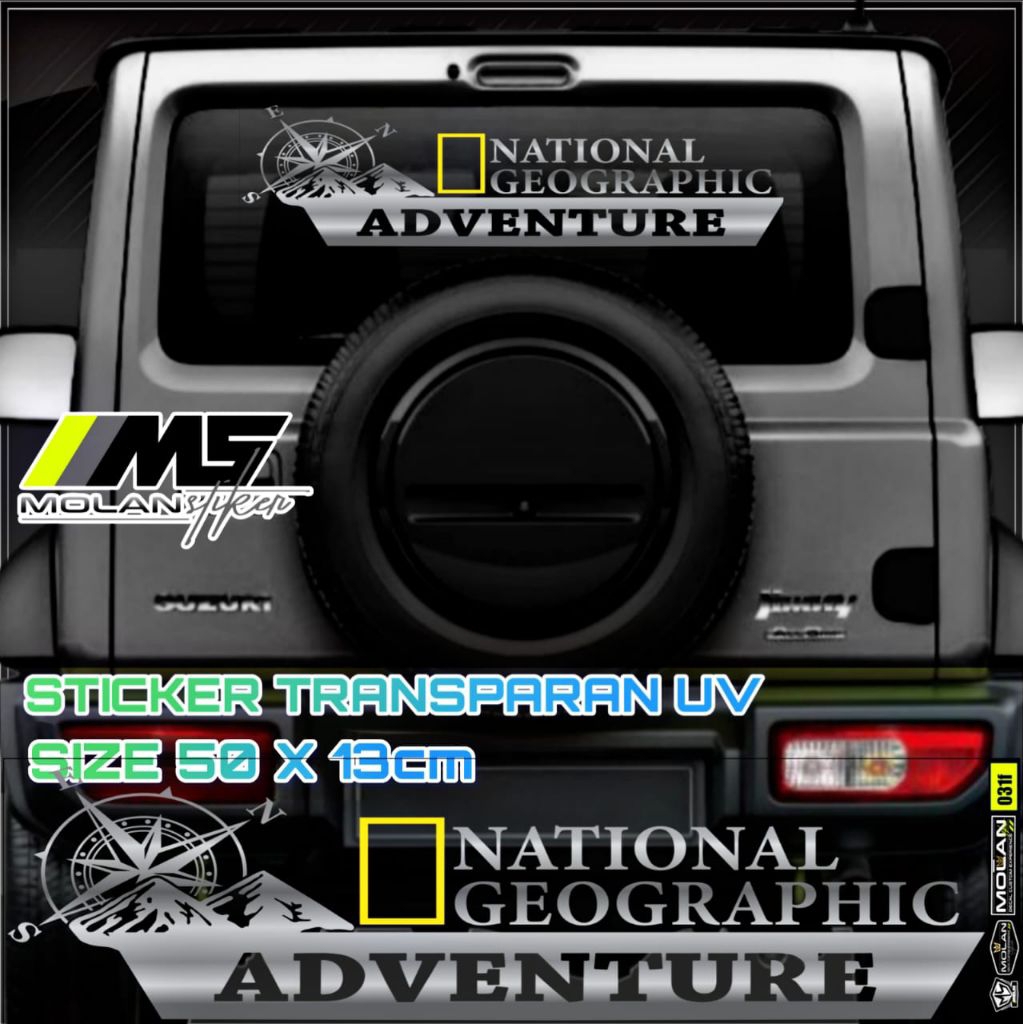 Sticker Transparan Uv Kaca Kabin Kap Bak Mobil Nat Geo Wild Advanture 50x13 Sticker Universal Semua 