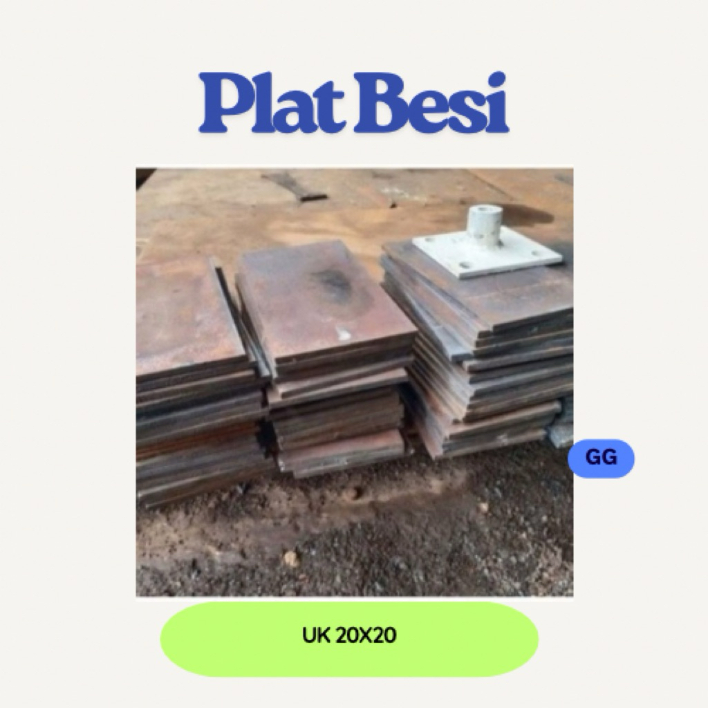 Plat Besi UK 20cm x 20cm Tebal 5mm Plat Besi Hitam Tebal 5mm