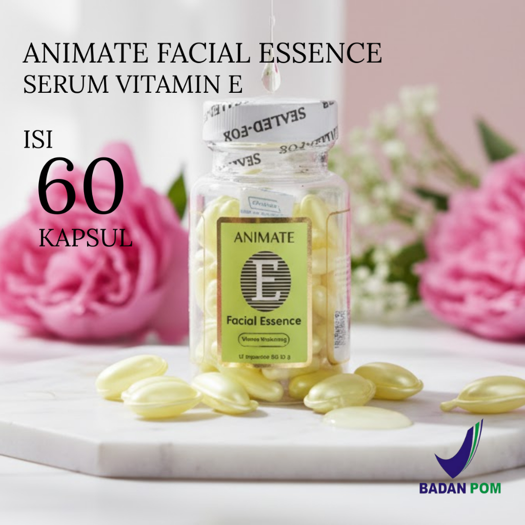 BPOM Animate Skincare Ori Serum Kapsul Vitamin E Facial Essence isi 60