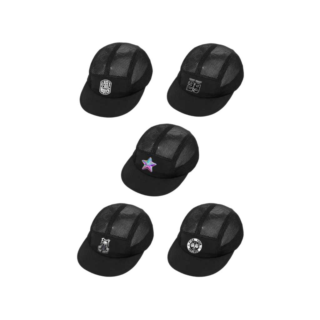 TOPI 5 PANEL VISOR PENDEK-FIVE PANEL COMBI TRUCKER/CYCLING CAP HAT OUTDOOR