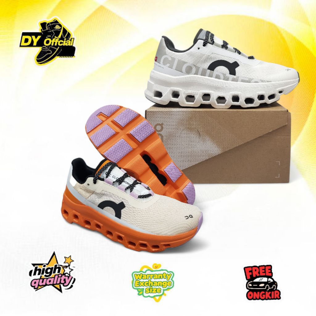 Sepatu On running  cloudMonster Putih Sport  / Sepatu OC Impor / Vietnam / monster shoes running