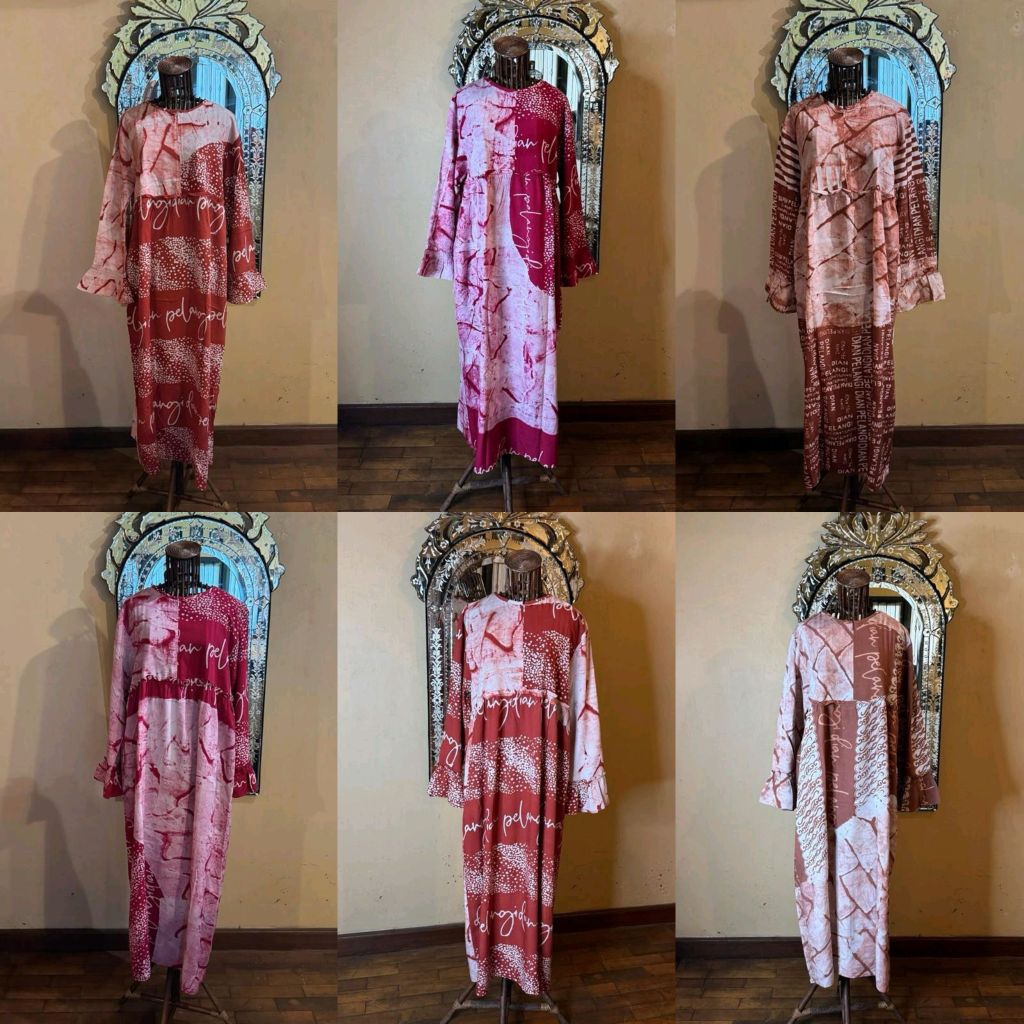 Rumbiana dress rayon batik abstrak Dian pelangi official Pekalongan