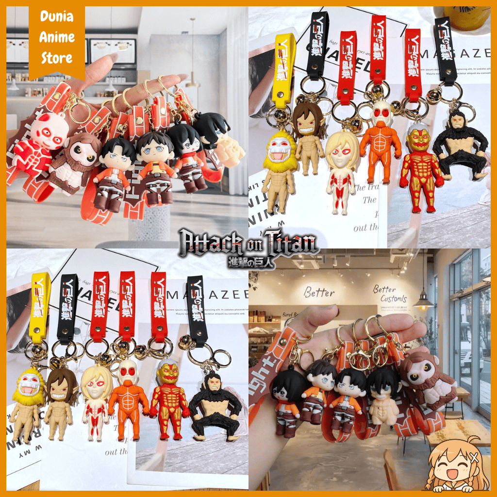 Gantungan Kunci Attack on Titan Chibi 3D – Keychain Anime AOT | Dunia Anime Store