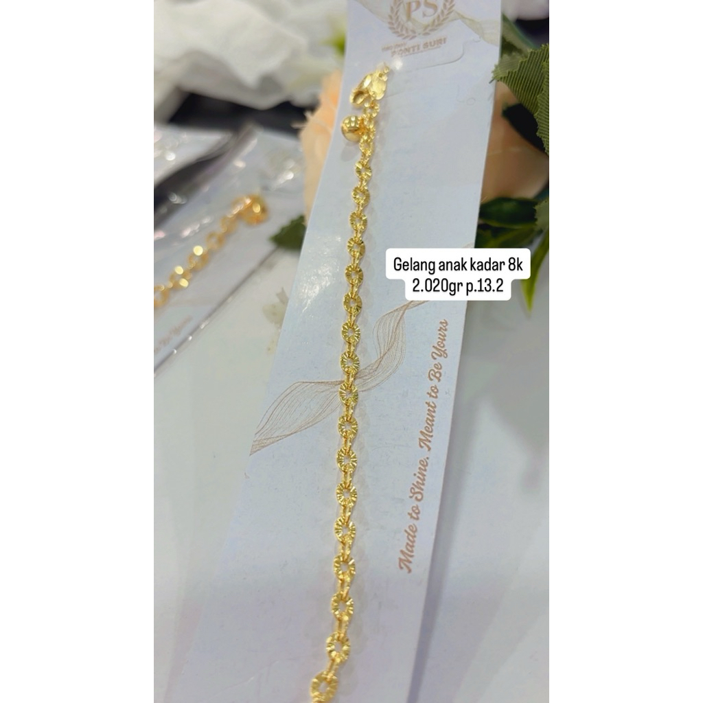 gelang emas kadar 375%