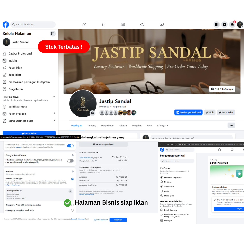 Jual Fanspage | Halaman Facebook | Termurah | Bisa Untuk Iklan Facebook Ads