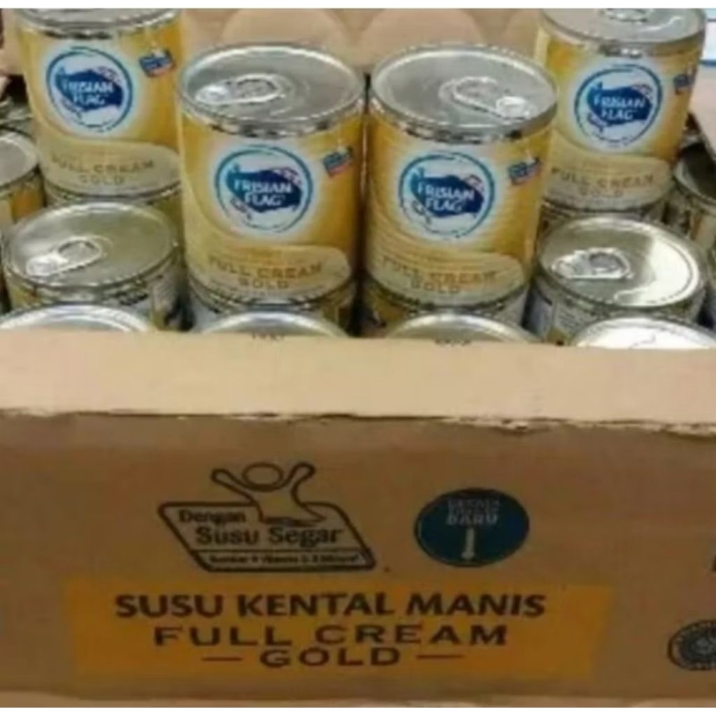 1 DUS SUSU FRISIAN FLAG GOLD 370G KENTAL MANIS 48 KALENG