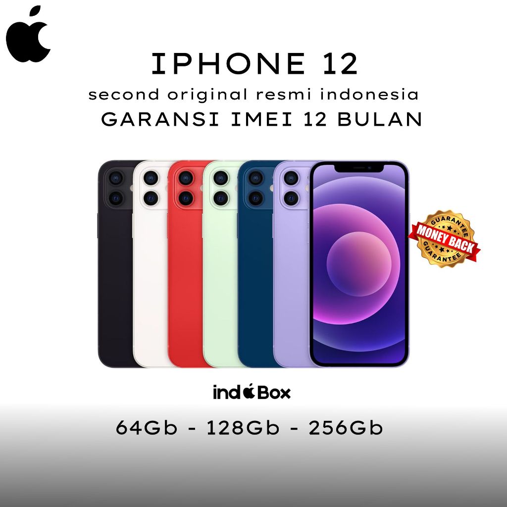 Apple iPhone 12 Second iBox Resmi IMEI Permanen 100% Original FULLSET 64GB 128GB 256GB Original Mulu