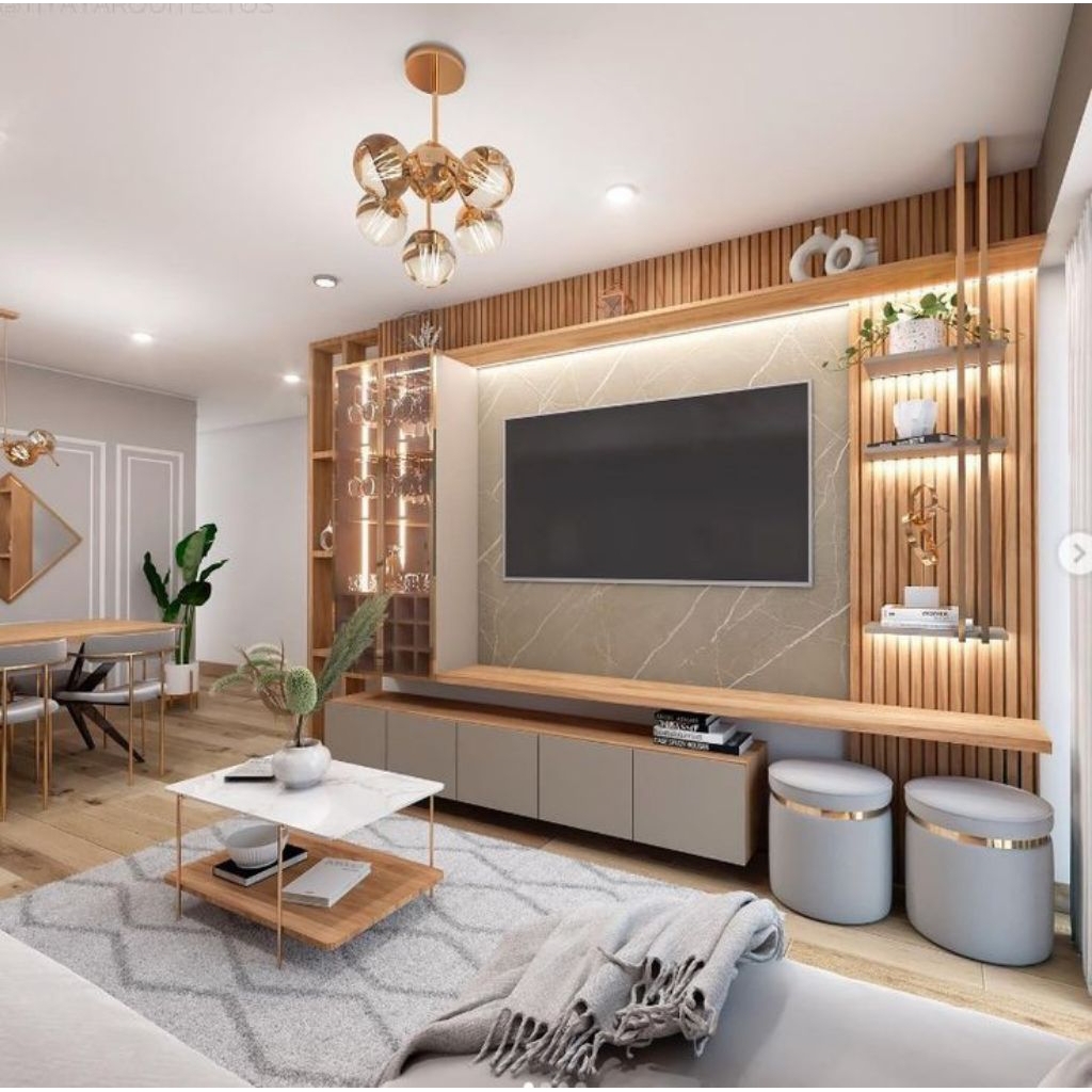 Backdrop Tv minmalis tempel dinding