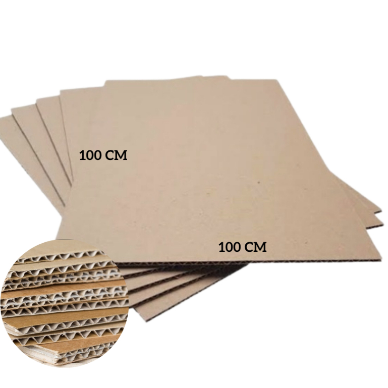 Kardus Lembaran 100x100 Cm Bflute Kraft Coklat