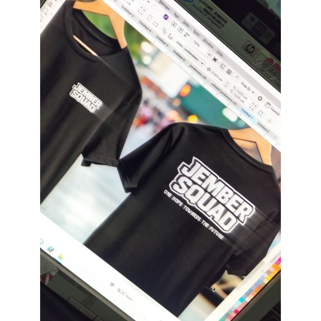 Sablon reflektif menyala bisa custom Kaos 24s Jember squad Sablon reflektif menyala