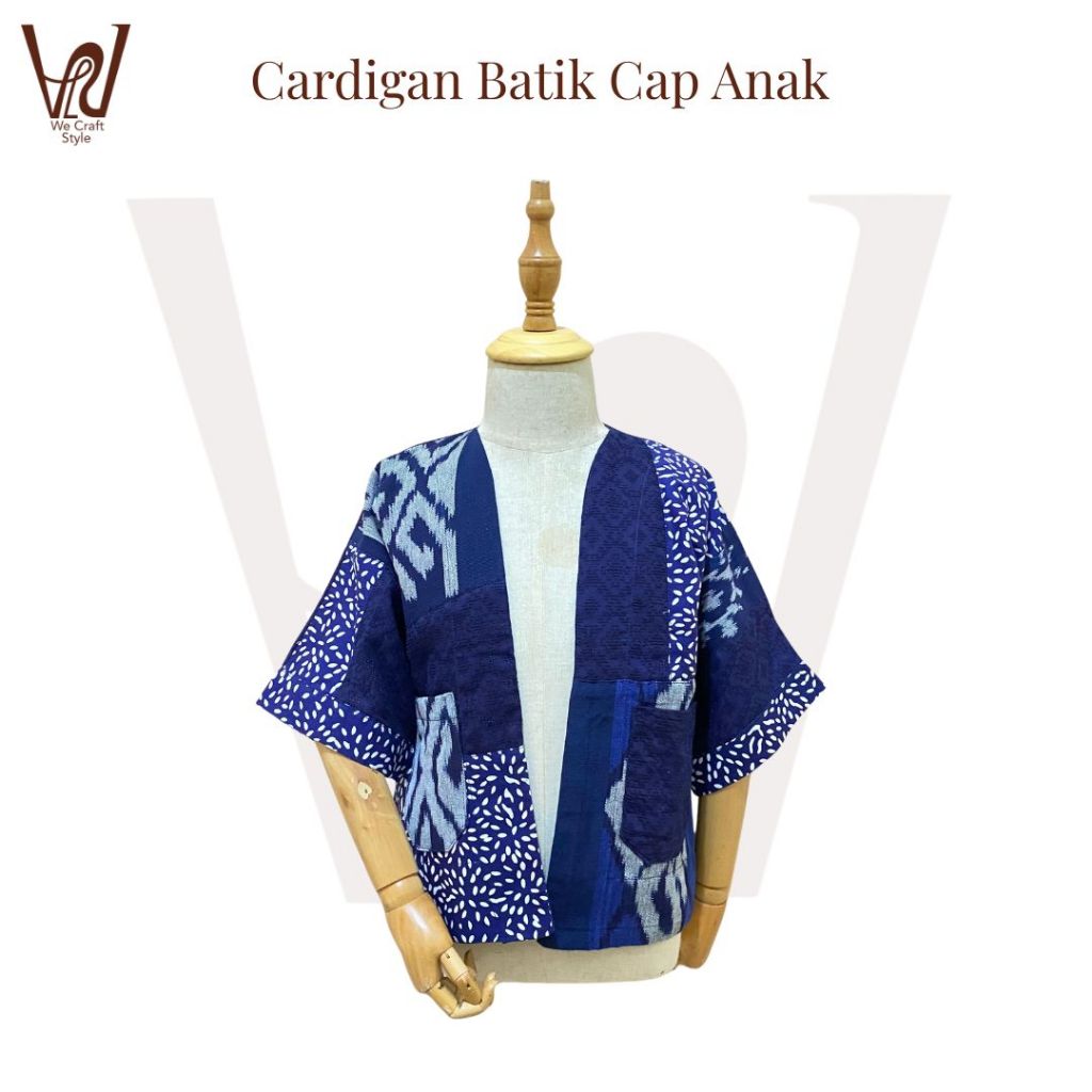 Wecraftstyle - Cardigan Batik Anak Cap Premium/ Cardigan Batik