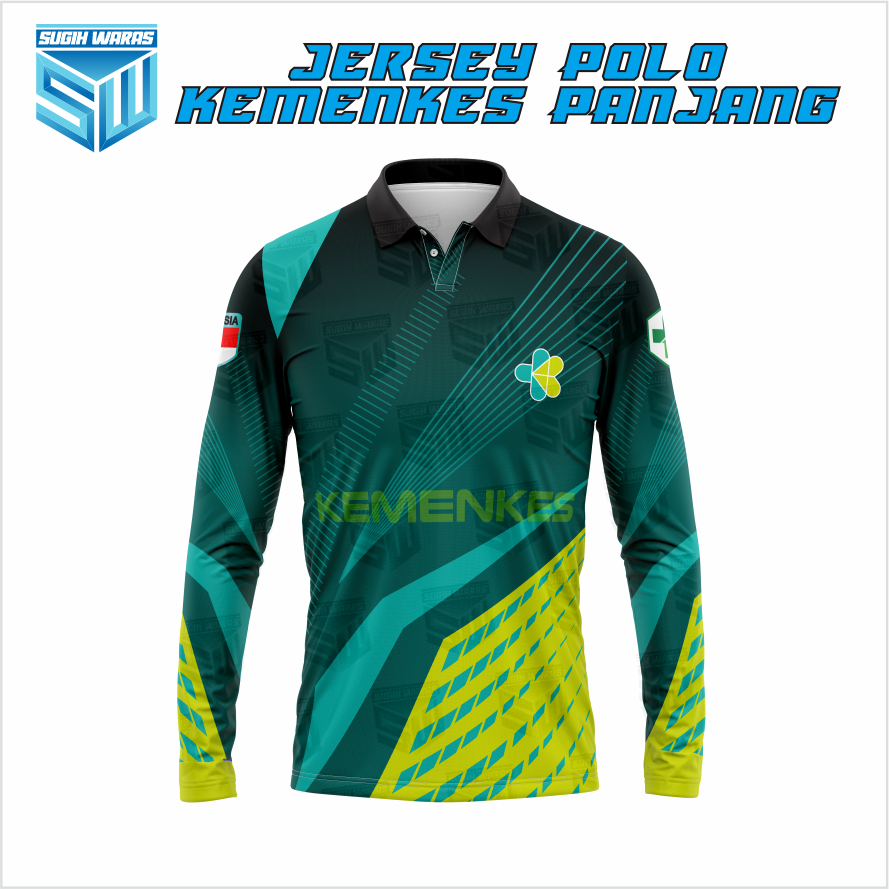 JERSEY WANGKI KEMENKES LENGAN PANJANG / KAOS KERAH KEMENKES PANJANG / JERSEY POLO KEMENKES DRYFIT