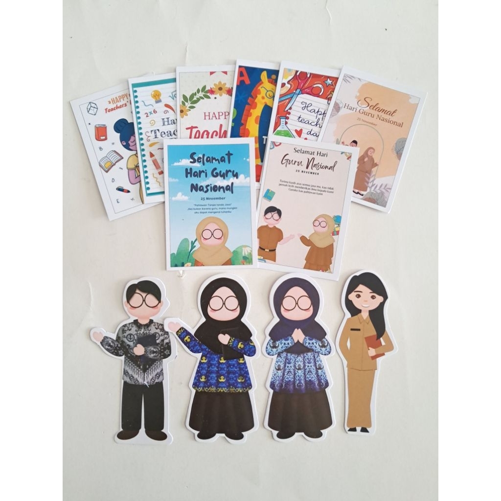Topper kue, buket, tumpeng hari guru & kartu ucapan hari guru