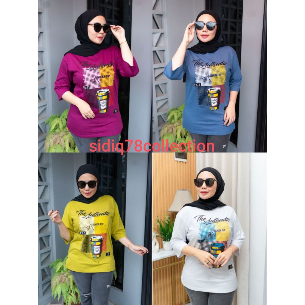 ATASAN MUSLIM Kaos Oversize // baju Wanita Lengan 7/8 // kaos cewe kaos Bigsize // KAOS FASHION TOP 